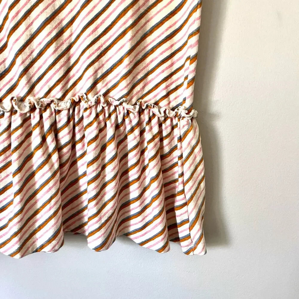 Soft Gallery Candy Stripe  girls ecru summer short sleeve dress size 12